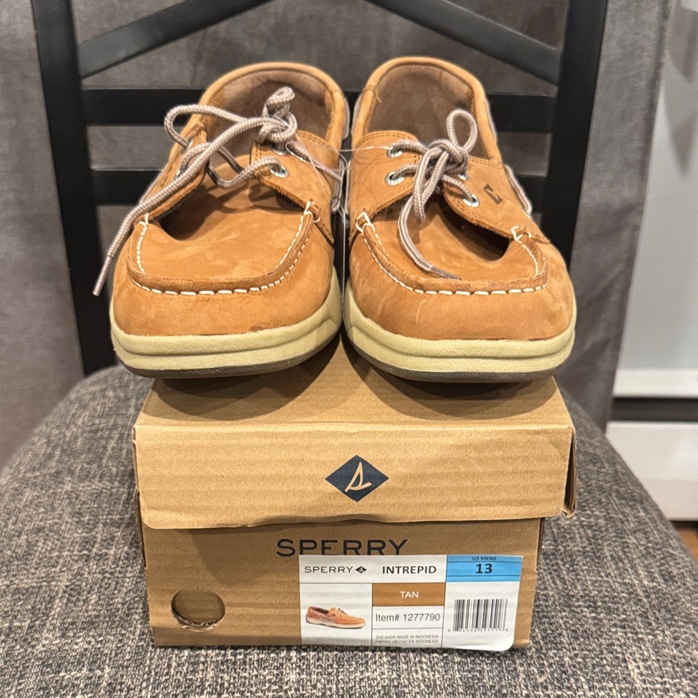 Mens sz 13 Sperry Intrepid Brown Boat Shoes